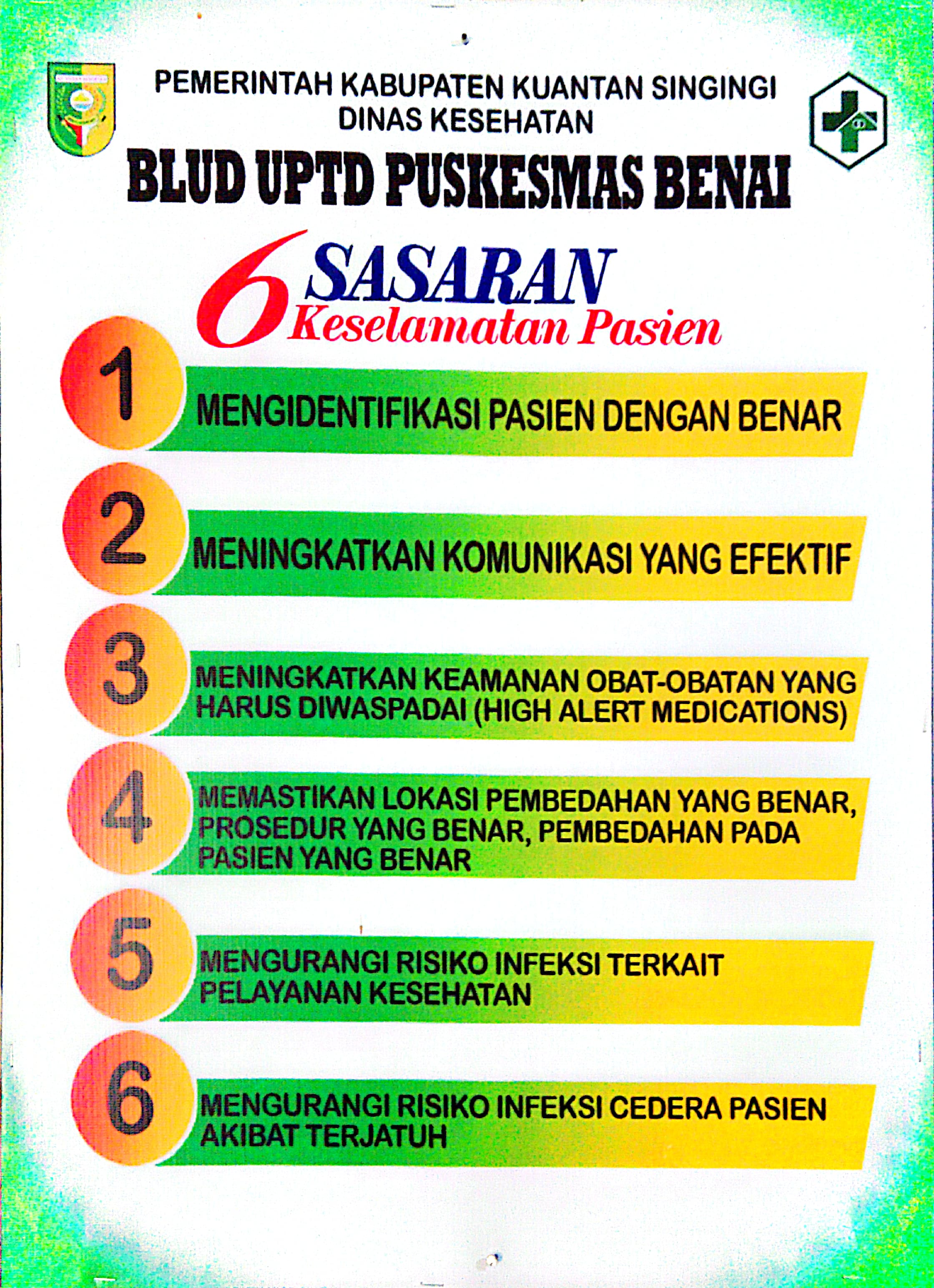 6 sasaran keselamatan pasien
